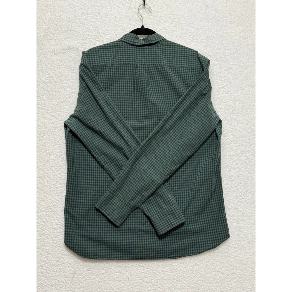 J. Crew Slim Fit Green Navy Gingham Button‎ Down Shirt Mens XL Cotton